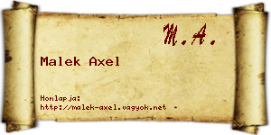 Malek Axel névjegykártya
