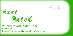 axel malek business card